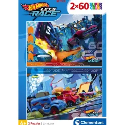 Clementoni Cartes|Autres Personnages|Hotwheels - 60 pièces