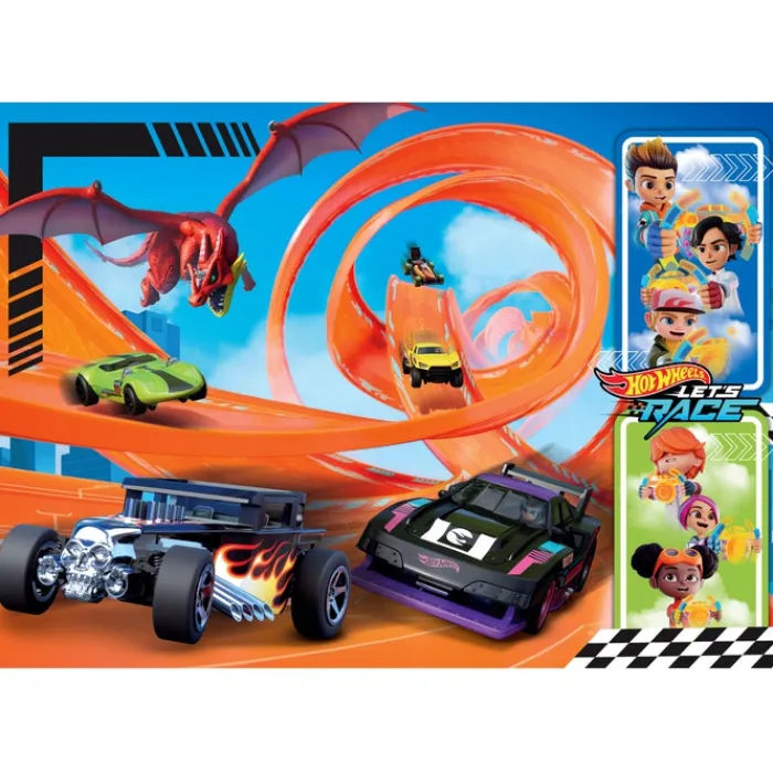 Clementoni Cartes|Autres Personnages|Hotwheels - 104 pièces