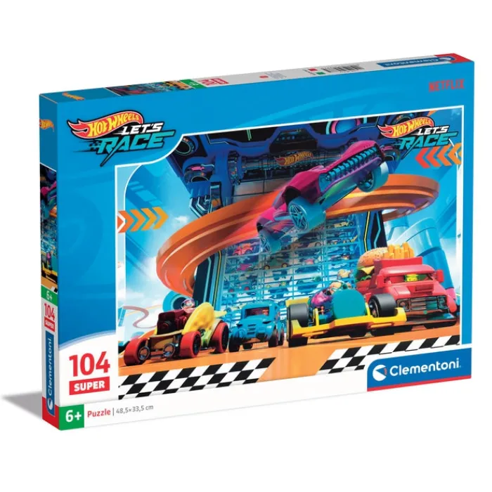 Clementoni Cartes|Autres Personnages|Hotwheels - 104 pièces