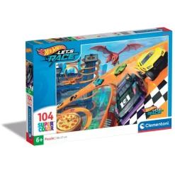 Clementoni Cartes|Autres Personnages|Hotwheels - 104 pièces