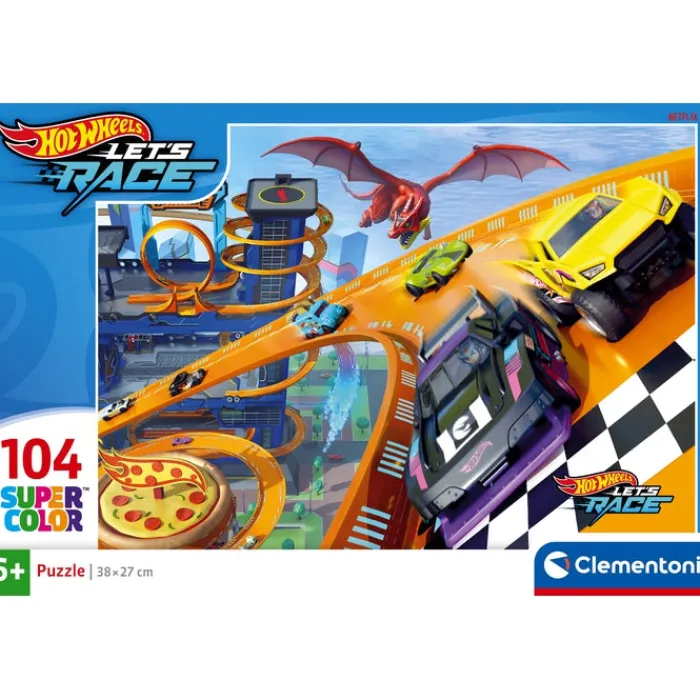 Clementoni Cartes|Autres Personnages|Hotwheels - 104 pièces