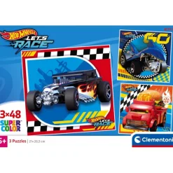 Clementoni Cartes|Autres Personnages|Hotwheels - 3x48 pièces