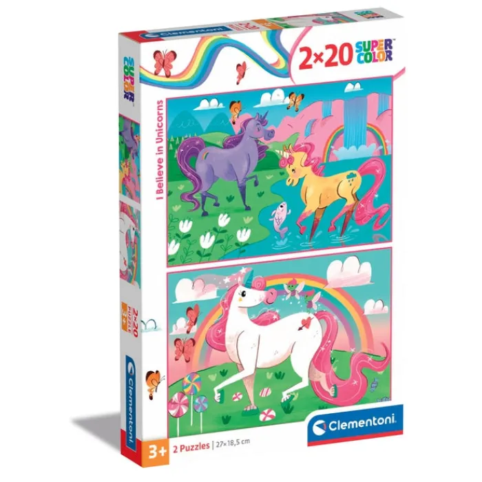 Clementoni Cartes|Illustrations|I Believe in Unicorns - 2x20 pièces