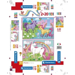 Clementoni Cartes|Illustrations|I Believe in Unicorns - 2x20 pièces
