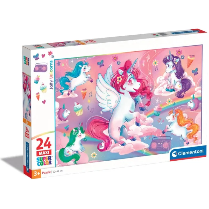Clementoni Cartes|Illustrations|Jolly Unicorns - 24 pièces