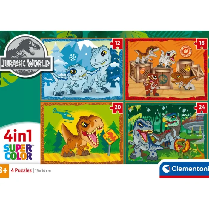 Clementoni Cartes|Autres Personnages|Jurassic World - 1x12 + 1x16 + 1x20 + 1x24 pièces