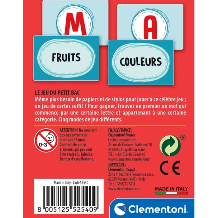 Clementoni Jeux Modernes|Le jeu du petit bac