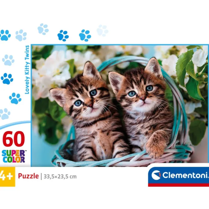 Clementoni Cartes|Animaux|Lovely Kitty Twins - 60 pièces
