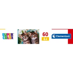 Clementoni Cartes|Animaux|Lovely Kitty Twins - 60 pièces