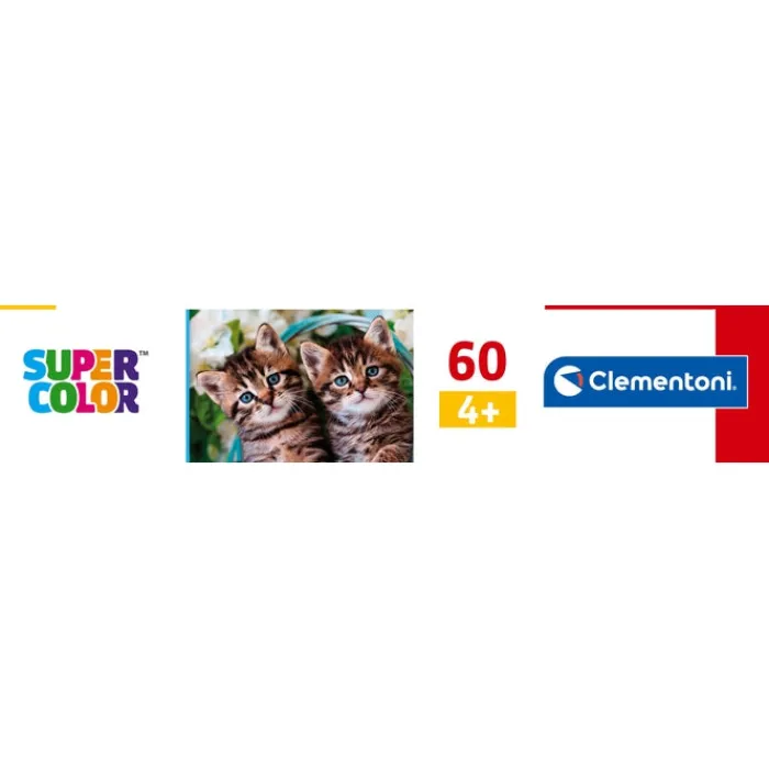 Clementoni Cartes|Animaux|Lovely Kitty Twins - 60 pièces