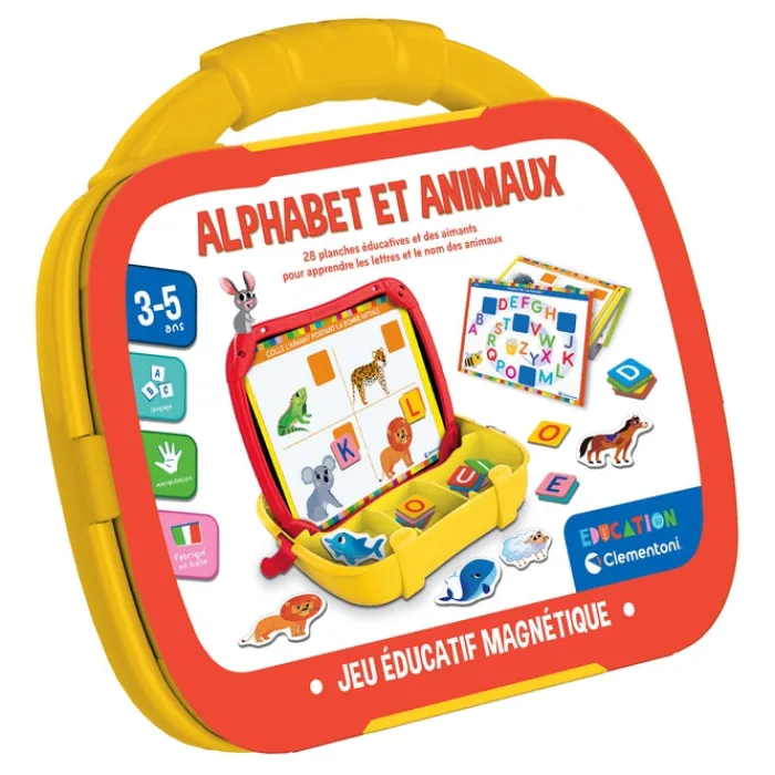 Clementoni L'Alphabet Et Les Mots|Mallette magnétique - Alphabet et animaux