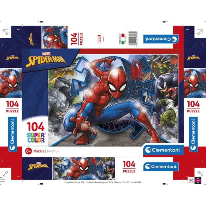 Clementoni Cartes|Marvel Spider-Man - 104 pièces