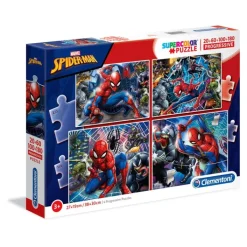 Clementoni Cartes|Autres Personnages|Marvel Spider-Man - 1x20 + 1x60 + 1x100 + 1x180 pièces