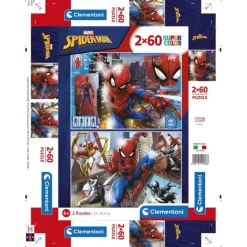 Clementoni Cartes|Marvel Spider-Man - 2x60 pièces