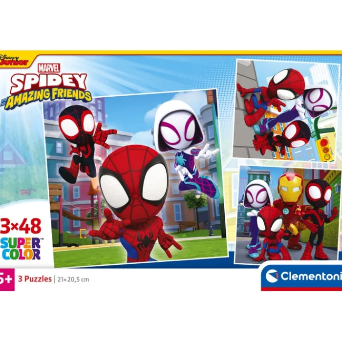Clementoni Football|Vintage|Marvel Spidey & His Amazing Friends - 3x48 pièces