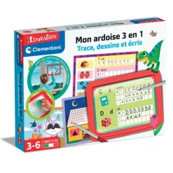 Clementoni Les Formes Et Les Couleurs|Mon ardoise 3 en 1 : trace, dessine et écris