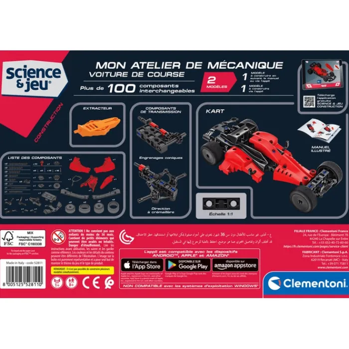 Clementoni Construction|Mon atelier de mécanique - Voiture de course