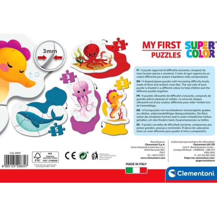 Clementoni Cartes|Animaux|My First Puzzles Sea Life