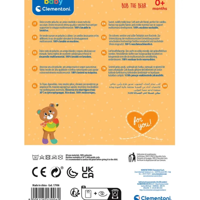Clementoni Peluches|Peluche Ours - Bob the Bear