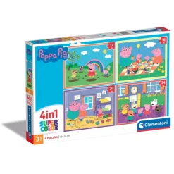Clementoni Cartes|Autres Personnages|Peppa Pig - 1x12 + 1x16 + 1x20 + 1x24 pièces