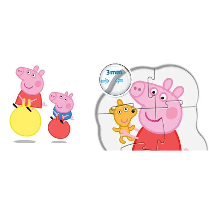 Clementoni Cartes|Autres Personnages|Peppa Pig - 1x3 + 1x6 + 1x9 + 1x12 pièces