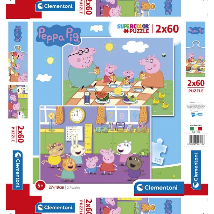 Clementoni Cartes|Autres Personnages|Peppa Pig - 2x60 pièces