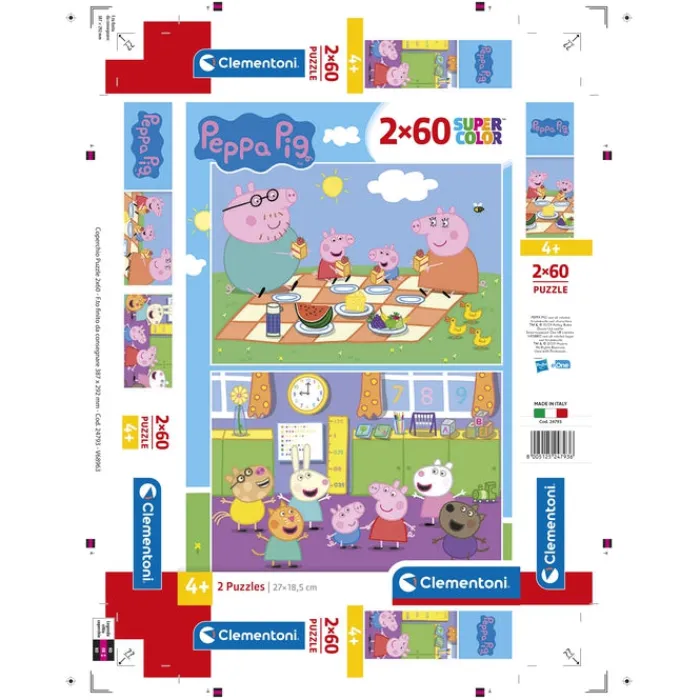 Clementoni Cartes|Autres Personnages|Peppa Pig - 2x60 pièces