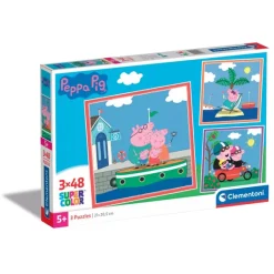 Clementoni Personnages Disney|Cartes|Peppa Pig - 3x48 pièces
