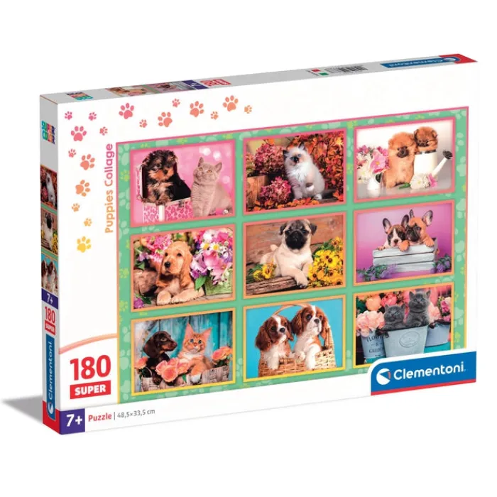 Clementoni Cartes|Animaux|Puppies Collage - 180 pièces