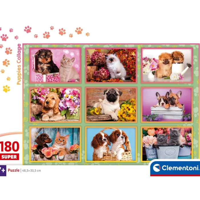 Clementoni Cartes|Animaux|Puppies Collage - 180 pièces