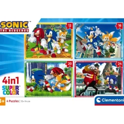 Clementoni Cartes|Autres Personnages|Sonic - 1x12 + 1x16 + 1x20 + 1x24 pièces