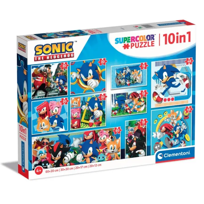 Clementoni Cartes|Autres Personnages|Sonic - 1x60 + 2x48 + 4x30 + 3x18 pièces