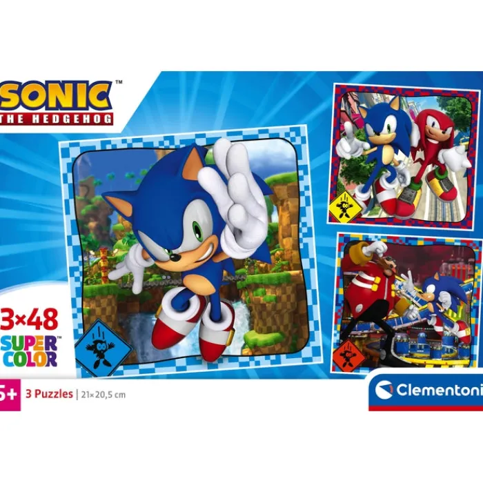 Clementoni Cartes|Autres Personnages|Sonic - 3x48 pièces