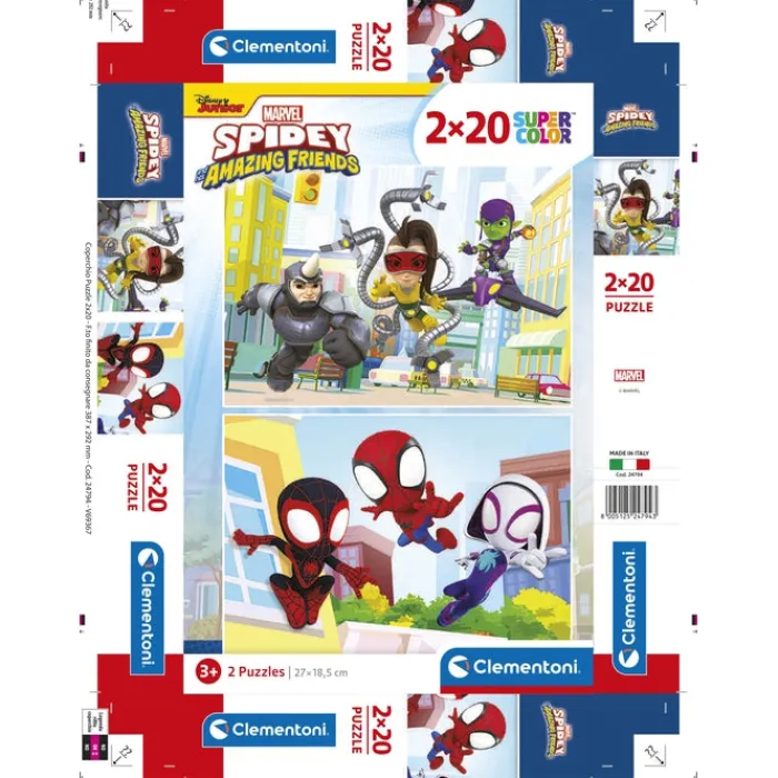 Clementoni Cartes|Spidey And His Amazing Friends - 2x20 pièces