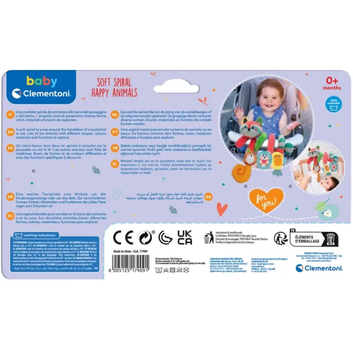 Clementoni Éveil|Spirale Raton-Laveur - Soft Spiral Happy Animals
