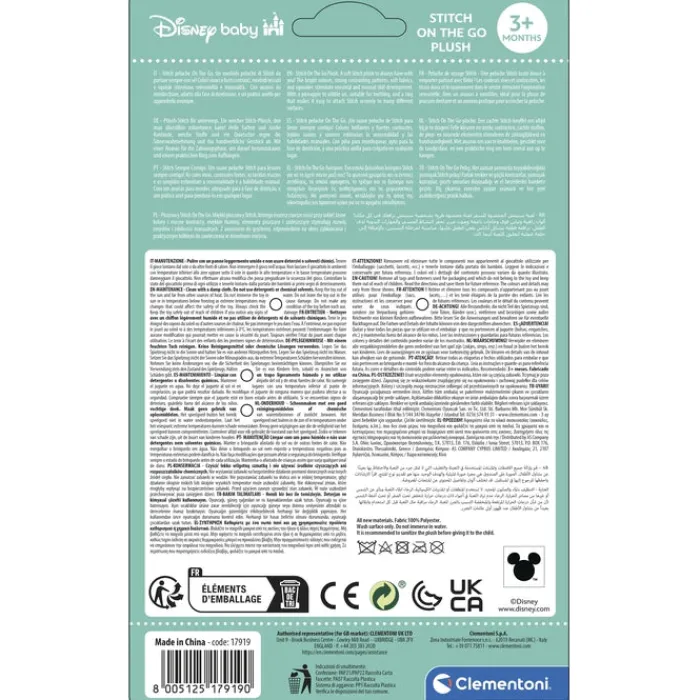Clementoni Hochets|Stitch, ma peluche de voyage