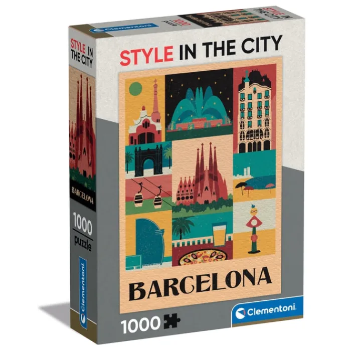 Clementoni Football|Vintage|Style In The City - Barcelona - 1000 pièces