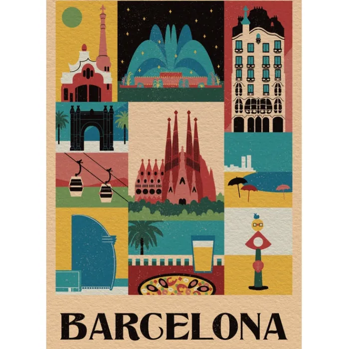 Clementoni Football|Vintage|Style In The City - Barcelona - 1000 pièces