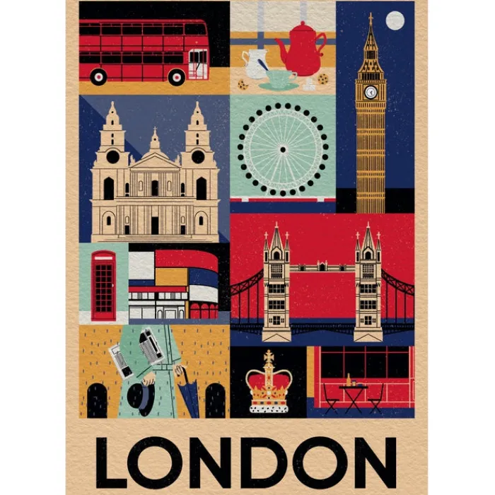 Clementoni Football|Vintage|Style In The City - London - 1000 pièces