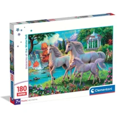 Clementoni Cartes|Illustrations|Unicorns At The Waterfall - 180 pièces
